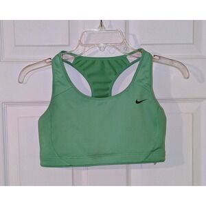 Nike Dri-FIT Sports Bra Green Racerback Athletic‎ Workout Top Womens L